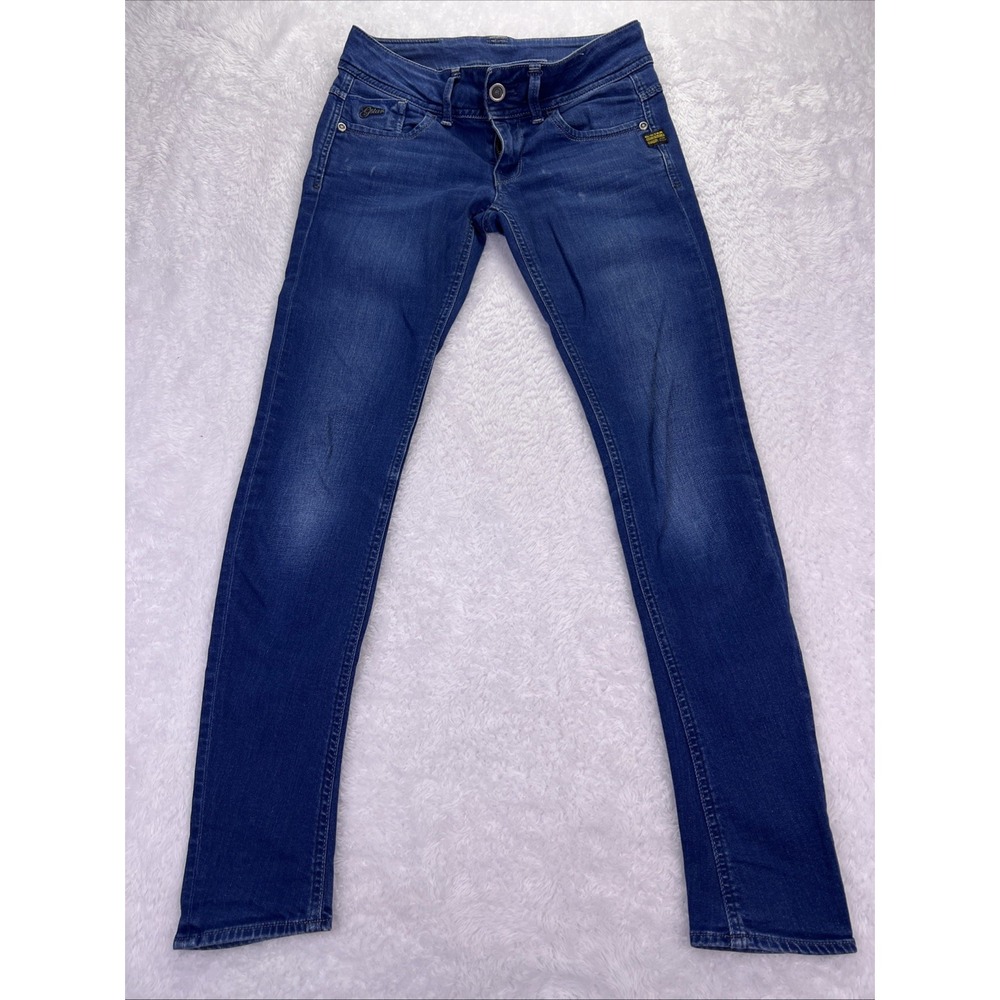 G-Star Raw Women's Jeans 27 (30x30) Lynn Skinny Low Rise Blue Denim Vintage Y2K